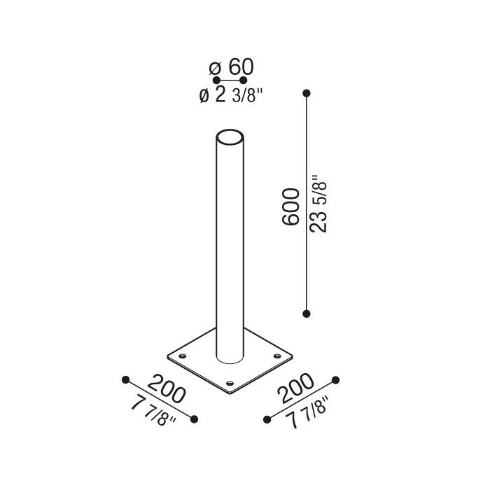 Flag Post fixing base | Lombardo S.r.l.
