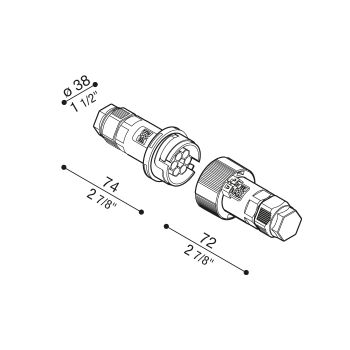 Accessorio connessione tra 2 prodotti in serie RGBW-DMX