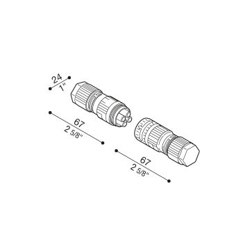 Conector macho/hembra de 4 polos ON-OFF