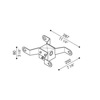 Delta 1 Doppelmastenadapter für Ø60mm Masten