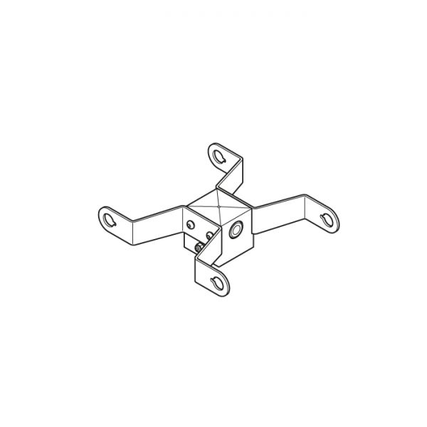 Adaptador de poste doble Delta 2 para poste de Ø60 mm