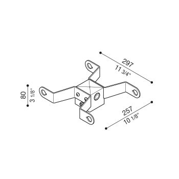 Adaptador de poste doble Delta 2 para poste de Ø60 mm