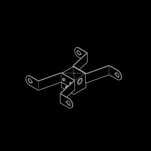 Adaptateur double tête de poteau Delta 3 pour poteau Ø60mm