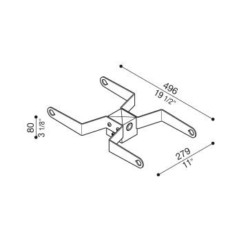 Adaptador de poste doble Versus 1 para poste de Ø60 mm