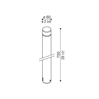 Stik 60 Flat Trasp Bollard 750