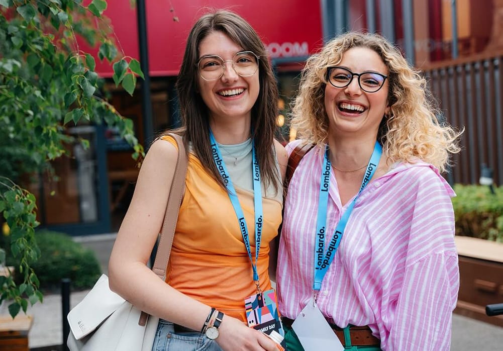 Smiling colleagues during the company family day